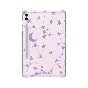 LoveCases Purple Stars & Moons Case - For Samsung Galaxy Tab S9 FE Plus