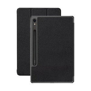 Olixar Eco-Leather Black Stand Case with S Pen Holder - For Samsung Galaxy Tab S9 FE