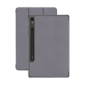 Olixar Eco-Leather Grey Stand Case with S Pen Holder - For Samsung Galaxy Tab S9 FE