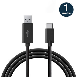 Olixar 1m Black USB-A to USB-C Charge & Sync Cable - For Samsung Galaxy Tab S9 FE Plus