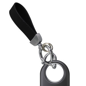 Olixar Black Eco-Leather Loop Keyring with Horseshoe Buckle - For Samsung Galaxy SmartTags