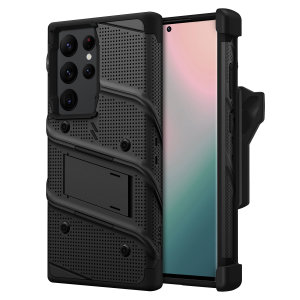 Zizo Bolt Black Tough Case and Screen Protector - For Samsung Galaxy S24 Ultra