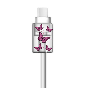 LoveCases Pink Butterfly Cable Protector