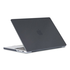 Olixar Carbon Fibre Style Tough Black Case - For MacBook Pro 14" 2023 M3 Chip