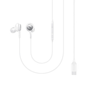 Official Samsung White AKG Tuned USB-C Wired Earphones with Microphone - For Samsung Galaxy Tab S9 FE