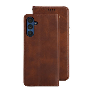 Olixar Brown Eco-Leather Wallet Stand Case - For Samsung Galaxy A15