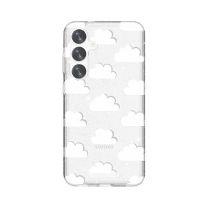 LoveCases White Clouds Glitter Case - For Samsung Galaxy S24