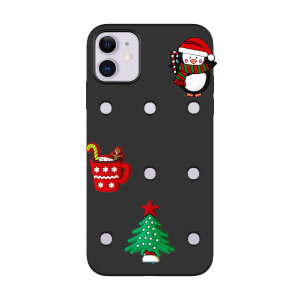 LoveCases Black Silicone Case & Christmas Jibbitz - For iPhone 11