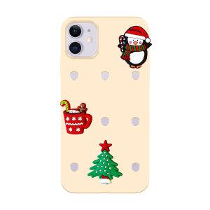 LoveCases Beige Silicone Case & Christmas Jibbitz - For iPhone 11
