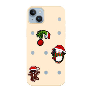 LoveCases Beige Silicone Case & Christmas Jibbitz - For iPhone 14
