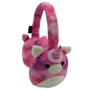 Official Squishmallows Lola The Unicorn Plush Bluetooth On-Ear Headphones For Kids