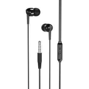 XO Black 3.5mm Jack Wired Earphones with Microphone