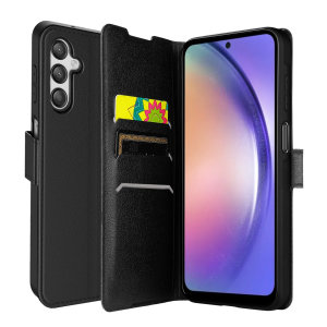 Olixar Black Eco-Leather Wallet Stand Case - For Samsung Galaxy A55 5G