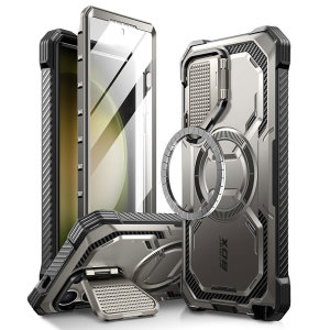 i-Blason Armorbox Grey 360° MagSafe Case with Kickstand - For Samsung Galaxy S24 Ultra
