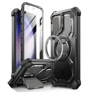 i-Blason Armorbox Black 360° MagSafe Case with Kickstand - For Samsung Galaxy S24