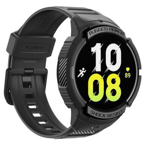 Spigen Black Rugged Armor Pro Band with Integrated Case - For Samsung Galaxy Watch 6 (44mm)