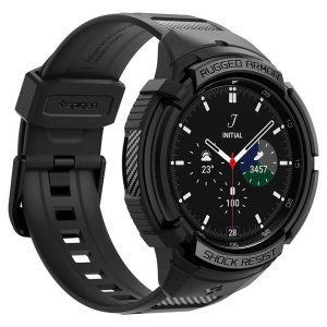 Spigen Black Rugged Armor Pro Band with Integrated Case - For Samsung Galaxy Watch 6 Classic (43mm)