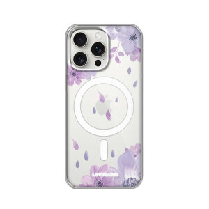 LoveCases MagSafe Purple Floral Clear Case - For iPhone 15 Pro Max