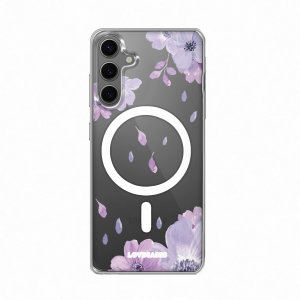 LoveCases MagSafe Purple Floral Clear Case - For Samsung Galaxy S21 FE