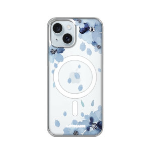LoveCases MagSafe Blue Floral Clear Case - For iPhone 14