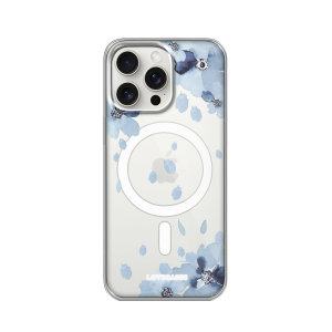LoveCases MagSafe Blue Floral Clear Case - For iPhone 14 Pro