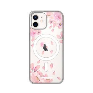 LoveCases MagSafe Pink Floral Clear Case - For iPhone 12 mini
