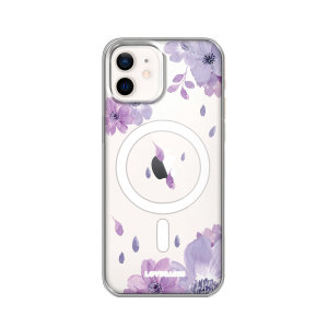 LoveCases MagSafe Purple Floral Clear Case - For iPhone 11