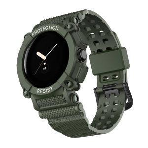 Olixar Dark Green Rugged Sport Band with Integrated Case - For Google Pixel Watch