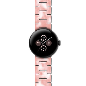 LoveCases Pink Resin Links Band - For Google Pixel Watch 2
