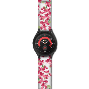 LoveCases Red Cherry Blossoms Strap (S/M) - For Samsung Galaxy Watch 5 Pro