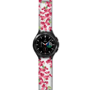 LoveCases Red Cherry Blossoms Strap (S/M) - For Samsung Galaxy Watch 4 Classic