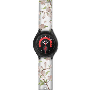 LoveCases White Cherry Blossoms Strap (S/M) - For Samsung Galaxy Watch 5 Pro