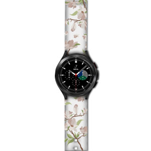 LoveCases White Cherry Blossoms Strap (S/M) - For Samsung Galaxy Watch 4 Classic