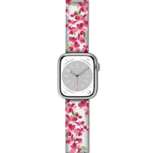 LoveCases Red Cherry Blossoms Strap - For Apple Watch Series 7 45mm