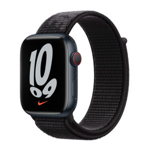 Official Apple Black Nike Sport Loop - For Apple Watch Series 7 45mm