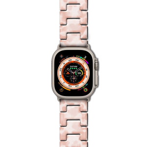 LoveCases Light Pink Tortoise Shell Resin Links Band - For Apple Watch Ultra 2