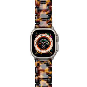 LoveCases Brown Tortoise Shell Resin Links Band - For Apple Watch Ultra