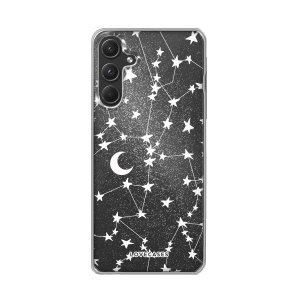 LoveCases White Stars & Moons Glitter Case - For Samsung Galaxy A55 5G
