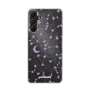 LoveCases Purple Stars & Moons Glitter Case - For Samsung Galaxy A25 5G