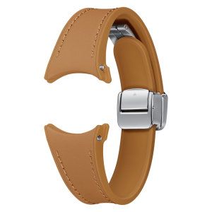 Official Samsung Camel D-Buckle Hybrid Eco-Leather Band Slim S/M - For Samsung Galaxy Watch 4 Classic
