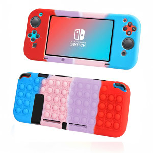 Olixar Kids Multicoloured Silicone Fidget Popper Case - For Nintendo Switch