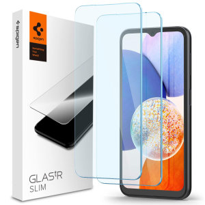 Spigen Two Pack Slim Tempered Glass Screen Protectors - For Samsung Galaxy A15