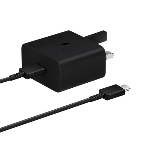 Official Samsung 15W Black USB-C Adaptive Fast Mains Charger with USB-C to USB-C Cable