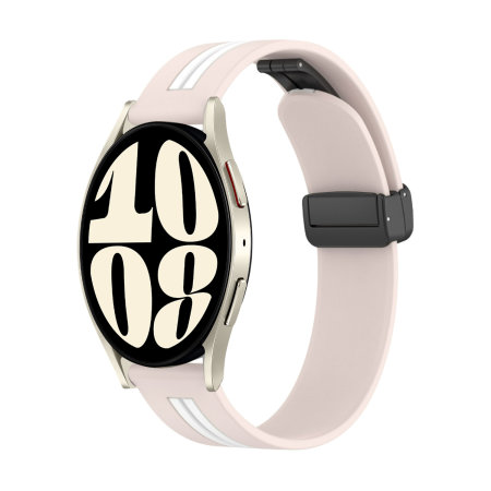 Olixar D-Buckle Pink & White Adjustable Silicone Watch Strap - For Samsung Galaxy Watch 7