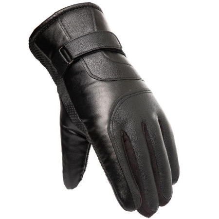 Insulated PU Leather Touchscreen Gloves with Grip - Large