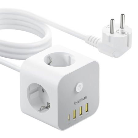 Baseus PowerCombo 7 In 1 Charging Adapter -  4 Plugs & 3 Plugs - 4000W
