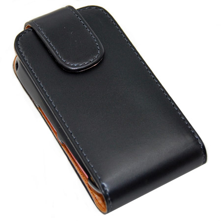 Leather Flip Case For Samsung Genio Touch - Black