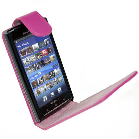 Sony Ericsson Xperia X10 Leather Flip Case - Pink