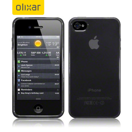 FlexiShield iPhone 4S / 4 Gel Case - Smoke Black