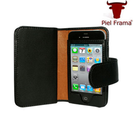 Verstikken rundvlees Fabriek Piel Frama Leather Wallet Case for Apple iPhone 4S / 4 - Black
